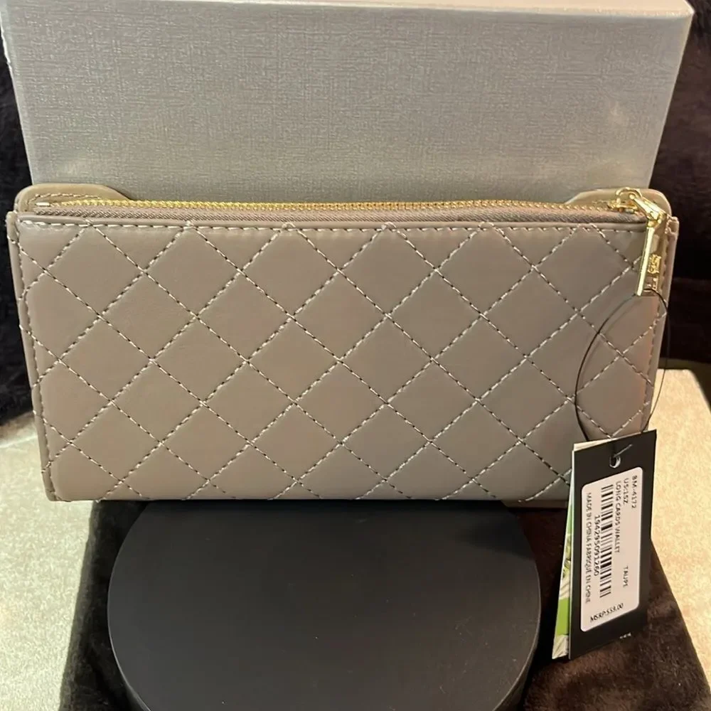 BADGLEY MISCHKA TAUPE LONG CARDS WALLET NWT